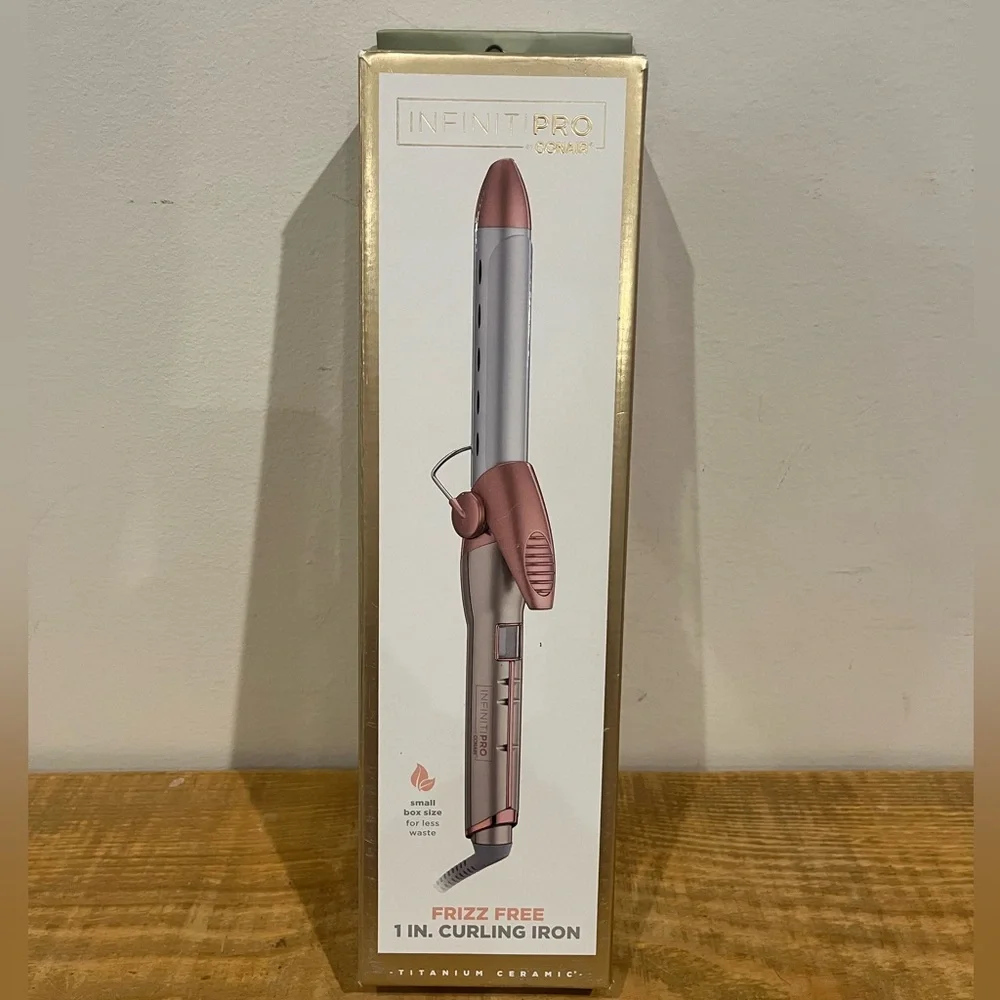 InfinitiPRO by Conair Frizz Free 1 Inch Curling Iron Titanium Ceramic CD600 Rose